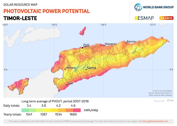 Photovoltaic Electricity Potential, Timor Leste